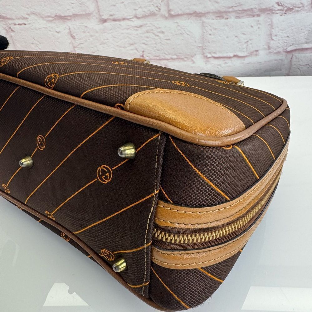 Gucci Vintage GG Interlocking Diagonal Stripe Top Handle Bag - Picture 7 of 15